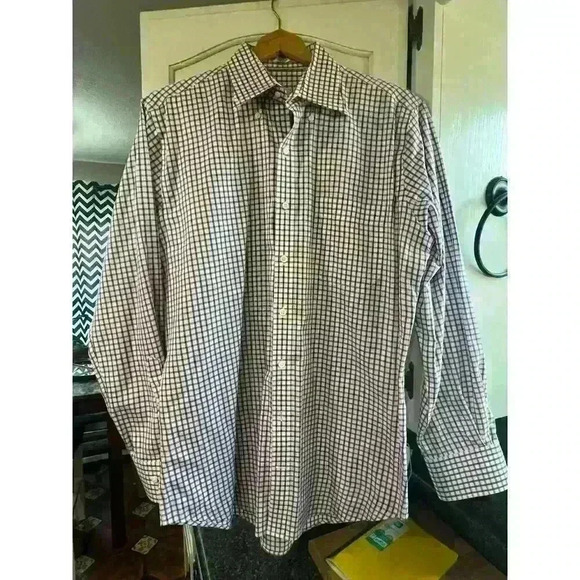 Peter Millar Purple and White Size Medium Men’s Dress Shirt - Picture 1 of 7